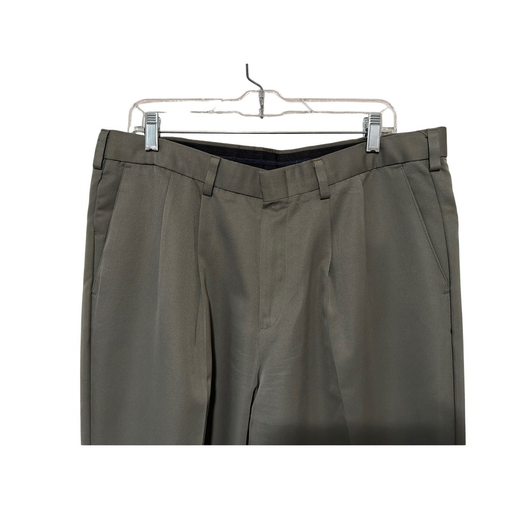 Dockers Golf Mens Pleated Cuffed Microfiber Dress Pants Olive Green 36x34 - Picture 2 of 7